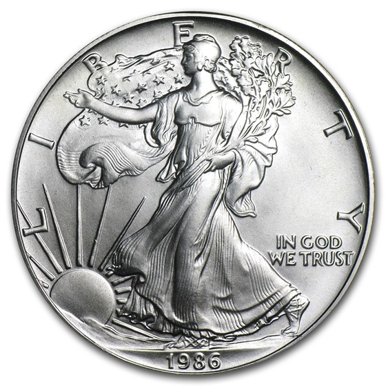 1986 1 oz Silver American Eagle BU 1986 1 oz Silver American Eagle BU